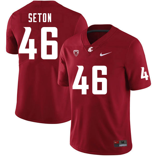 Washington State Cougars #46 Bruce Seton College Football Jerseys Sale-Crimson